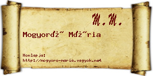 Mogyoró Mária névjegykártya